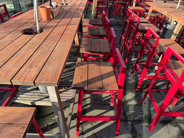 Hutten - terrasset bartafel met 10 krukken - afbeelding 7 van  11