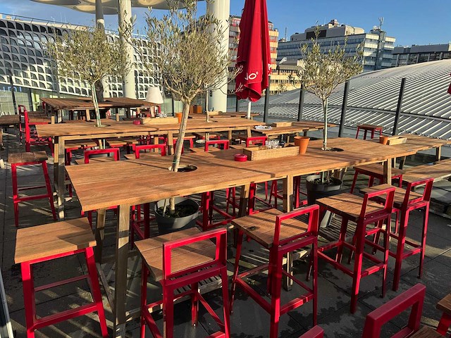 Hutten - terrasset bartafel met 10 krukken - afbeelding 10 van  11