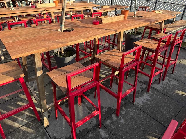 Hutten - terrasset bartafel met 10 krukken - afbeelding 11 van  11