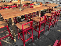 Hutten - terrasset bartafel met 10 krukken - afbeelding 11 van  11