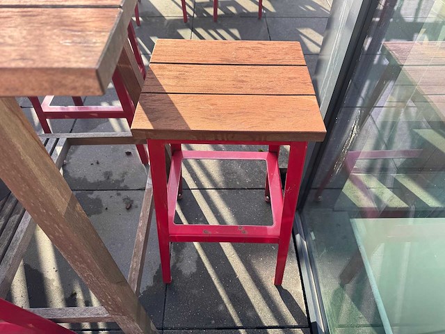 Hutten - terrasset bartafel met 10 krukken - afbeelding 3 van  12