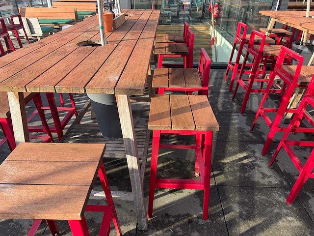 Hutten - terrasset bartafel met 10 krukken - afbeelding 9 van  12
