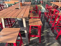 Hutten - terrasset bartafel met 10 krukken - afbeelding 9 van  12