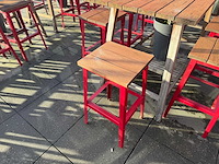 Hutten - terrasset bartafel met 10 krukken - afbeelding 10 van  12