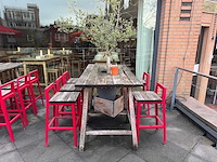 Hutten - terrasset bartafel met 5 krukken - afbeelding 2 van  7