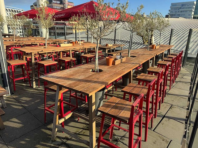 Hutten - terrasset bartafel met 8 krukken - afbeelding 1 van  9