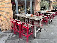 Hutten - terrasset bartafel met planten en 6 krukken - afbeelding 2 van  7