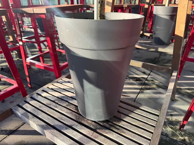 Hutten - terrasset bartafel met planten en 8 krukken - afbeelding 4 van  13