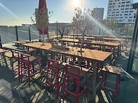 Hutten - terrasset bartafel met planten en 8 krukken - afbeelding 8 van  13