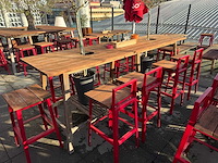 Hutten - terrasset bartafel met planten en 8 krukken - afbeelding 10 van  13