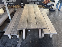 Hutten - terrasset houten tafel met 2 banken - afbeelding 2 van  6