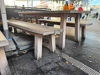 Hutten - terrasset houten tafel met 2 banken - afbeelding 6 van  6