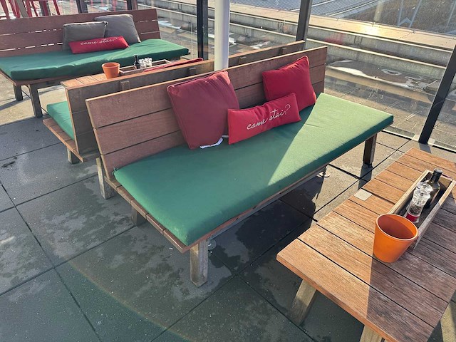 Hutten - terrasset tafel met 2 banken - afbeelding 5 van  8