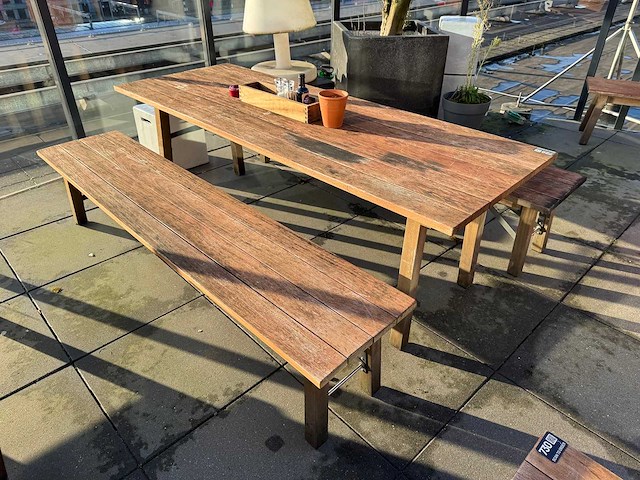 Hutten - terrasset tafel met 2 banken - afbeelding 1 van  8