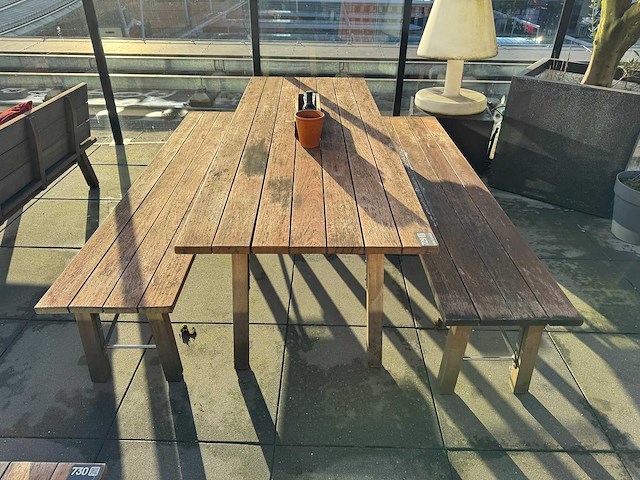 Hutten - terrasset tafel met 2 banken - afbeelding 3 van  8
