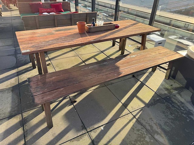 Hutten - terrasset tafel met 2 banken - afbeelding 5 van  8