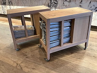 Hutten - verrijdbaar houten servicemeubel (2x) - afbeelding 4 van  5