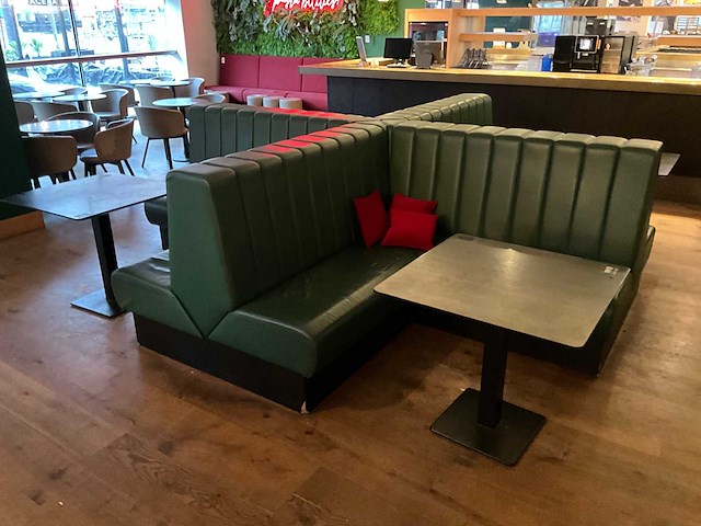 Hutten - vierzijdige lederen restaurantbank "x" - afbeelding 4 van  10