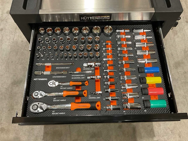 Huttenberg 4 la titan vault pro oranje gereedschapswagen - afbeelding 2 van  16