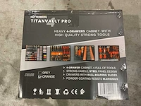 Huttenberg 4 la titan vault pro oranje gereedschapswagen - afbeelding 7 van  16