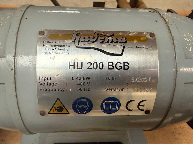 Huvema - 2001 - hu 200 bgb - dubbelsteens slijpmachine - afbeelding 3 van  3