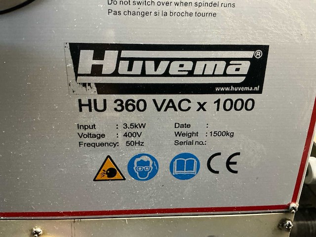 Huvema hu 360 vac x 1000 universele draaibank - afbeelding 9 van  24