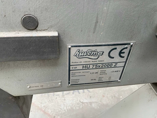 Huvema hu 75x2000 z bandschuurmachine - afbeelding 5 van  6