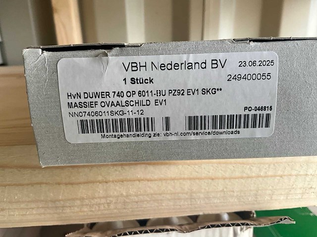 Hvn/q - duwer 740 op 6011 - bu pz92 ev1 massief schild ovaal skg ** - deurbeslag (4x) - afbeelding 3 van  7