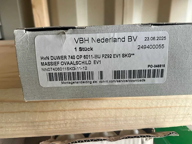 Hvn/q - duwer 740 op 6011 - bu pz92 ev1 massief schild ovaal skg ** - deurbeslag (4x) - afbeelding 3 van  7