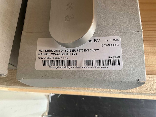 Hvn/q - kruk 2018 op 6015-bu pz72 ev1 massief breedschild ovaal - skg3 - deurbeslag (10x) - afbeelding 4 van  5