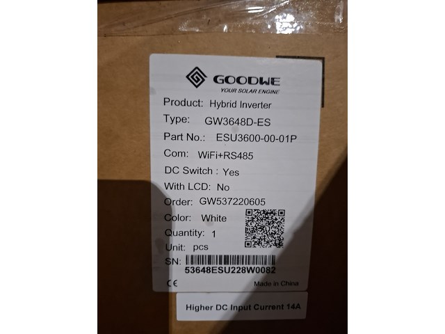 Hybride omvormer goodwe, gw3648d-es - afbeelding 3 van  3