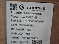 Hybride omvormer goodwe, gw3648d-es - afbeelding 2 van  2