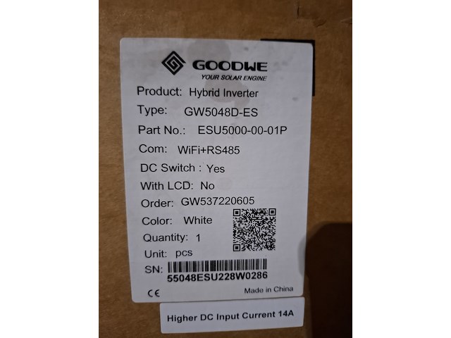 Hybride omvormer goodwe, gw5048d-es - afbeelding 2 van  2