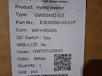 Hybride omvormer goodwe, gw5048d-es - afbeelding 2 van  2