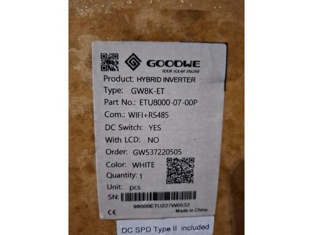 Hybride omvormer goodwe, gw8k-et - afbeelding 3 van  3