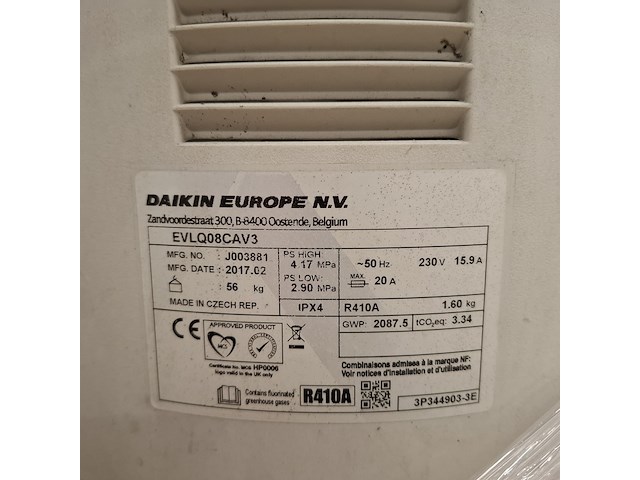 Hybride warmtepomp, daikin, evlq08cav3, 2017 - afbeelding 2 van  4