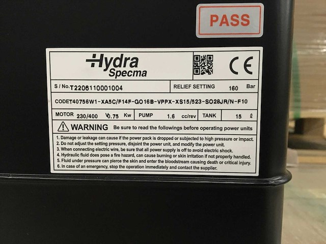 Hydra specma - hydraulische aandrijfeenheid - afbeelding 3 van  4