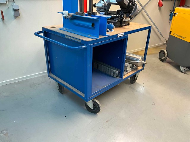 Hydrauliek pers & bandzaagmachine op transportkar - afbeelding 3 van  11