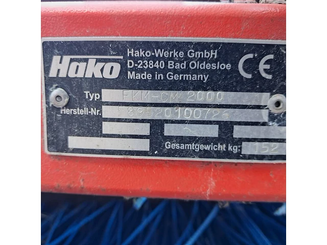 Hydraulisch aangedreven rolbezem, hako, fkm-cm 2000, rood - afbeelding 8 van  21
