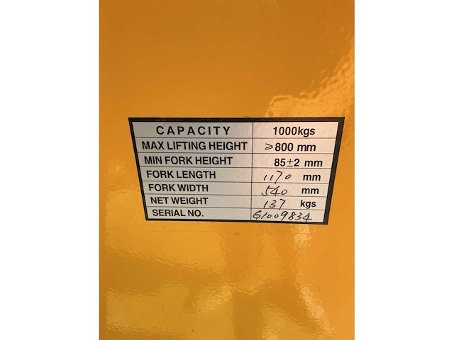 Hydraulische hoogheffer | 1000 kg - afbeelding 4 van  12