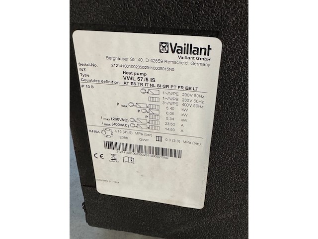 Hydraulische module warmtepomp vaillant , vwl 57/5 is - afbeelding 2 van  7