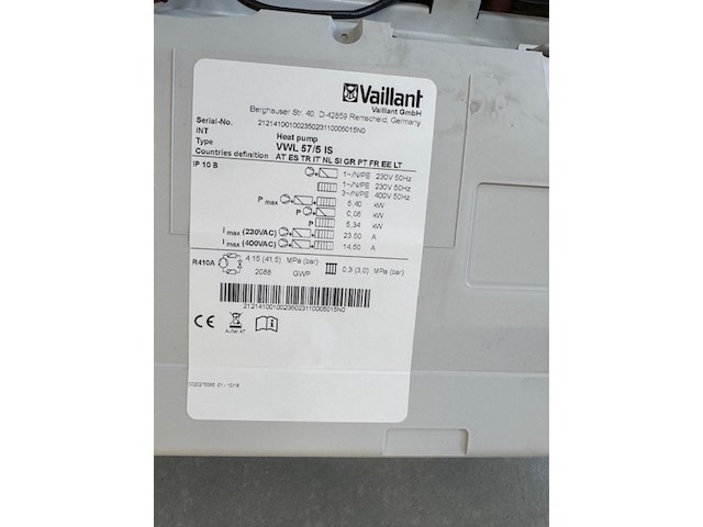 Hydraulische module warmtepomp vaillant , vwl 57/5 is - afbeelding 6 van  7