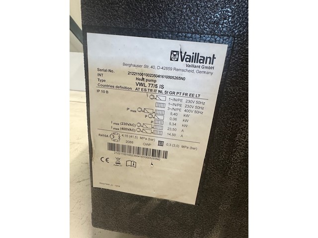 Hydraulische module warmtepomp vaillant, vwl 77/5 is - afbeelding 2 van  7
