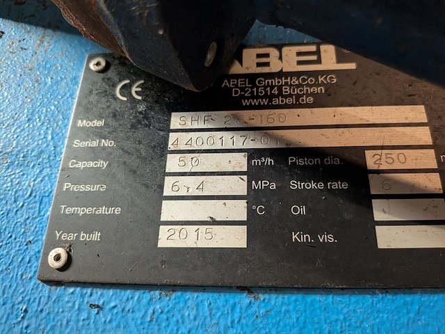 Hydraulische slibpomp incl vulschroef + aantal onderdelen, abel, shf 25-160, 2015 - afbeelding 10 van  31