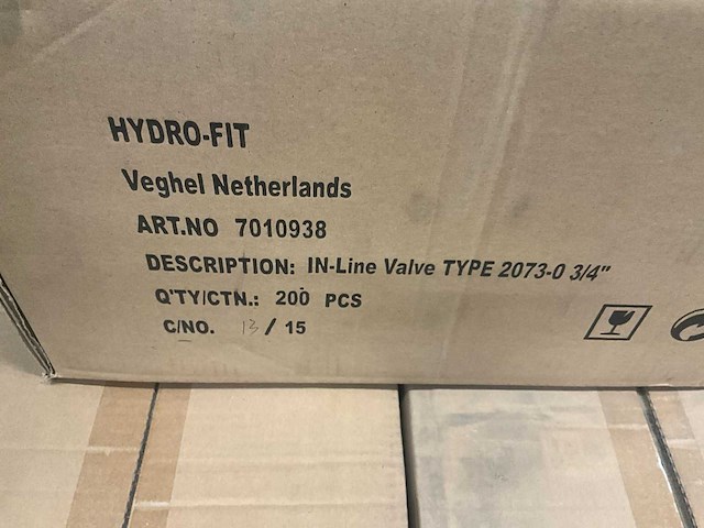 Hydro-fit in line valve 2073-0 3/4 y-verdeler met afsluitkranen - afbeelding 3 van  3