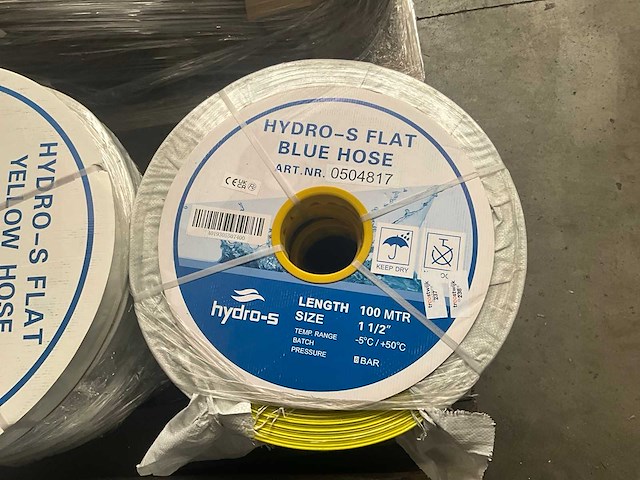 Hydro-s flat blue hose platte afvoerslang 100mtr (5x) - afbeelding 1 van  3