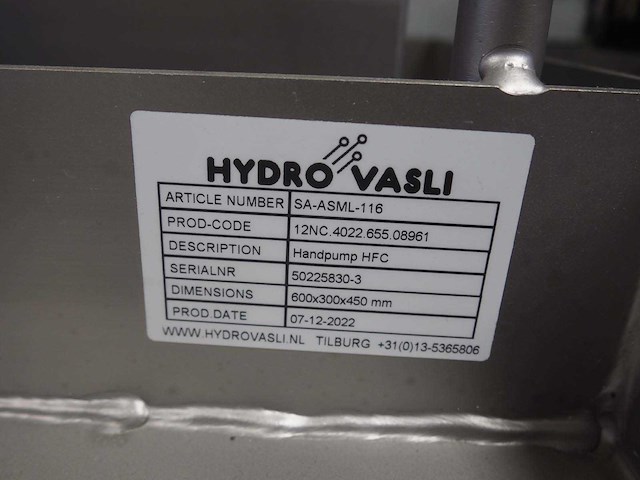 Hydro vasli - rvs hydraulische handpomp (3x) - afbeelding 5 van  6