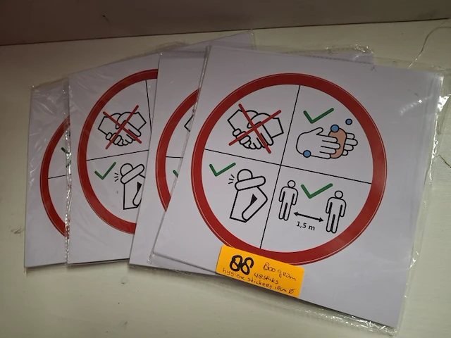 Hygiene stickers 18 cm 48 stuks - afbeelding 3 van  3