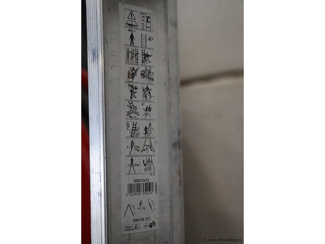 Hymer sc40 reform multifunctionele/opsteekladder 4045 4045/2x12 sporten - afbeelding 9 van  11