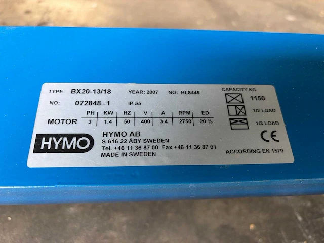 Hymo - 2007 - x 2000x2000x890mm, 1150kg - overige liften - afbeelding 4 van  13